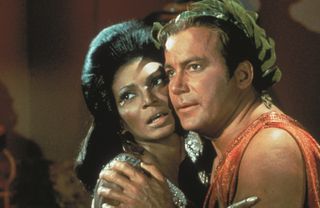 'Star Trek' creator Gene Roddenberry was known for including one of the first interracial kisses on television, which involved Nichelle Nichols (left) and William Shatner (right).