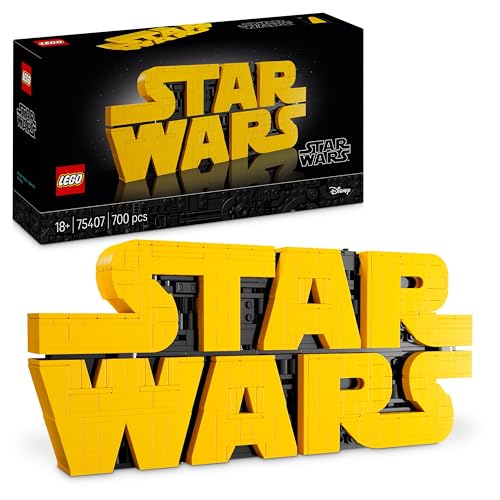 Lego Star Wars 75407 Brick-Built Star Wars Logo - Collectible Diy Building Set for Adults - Iconic Pop Culture Model Kit - Home Office Display Piece - Gift Idea for Adult &amp;amp; Teenage Fans