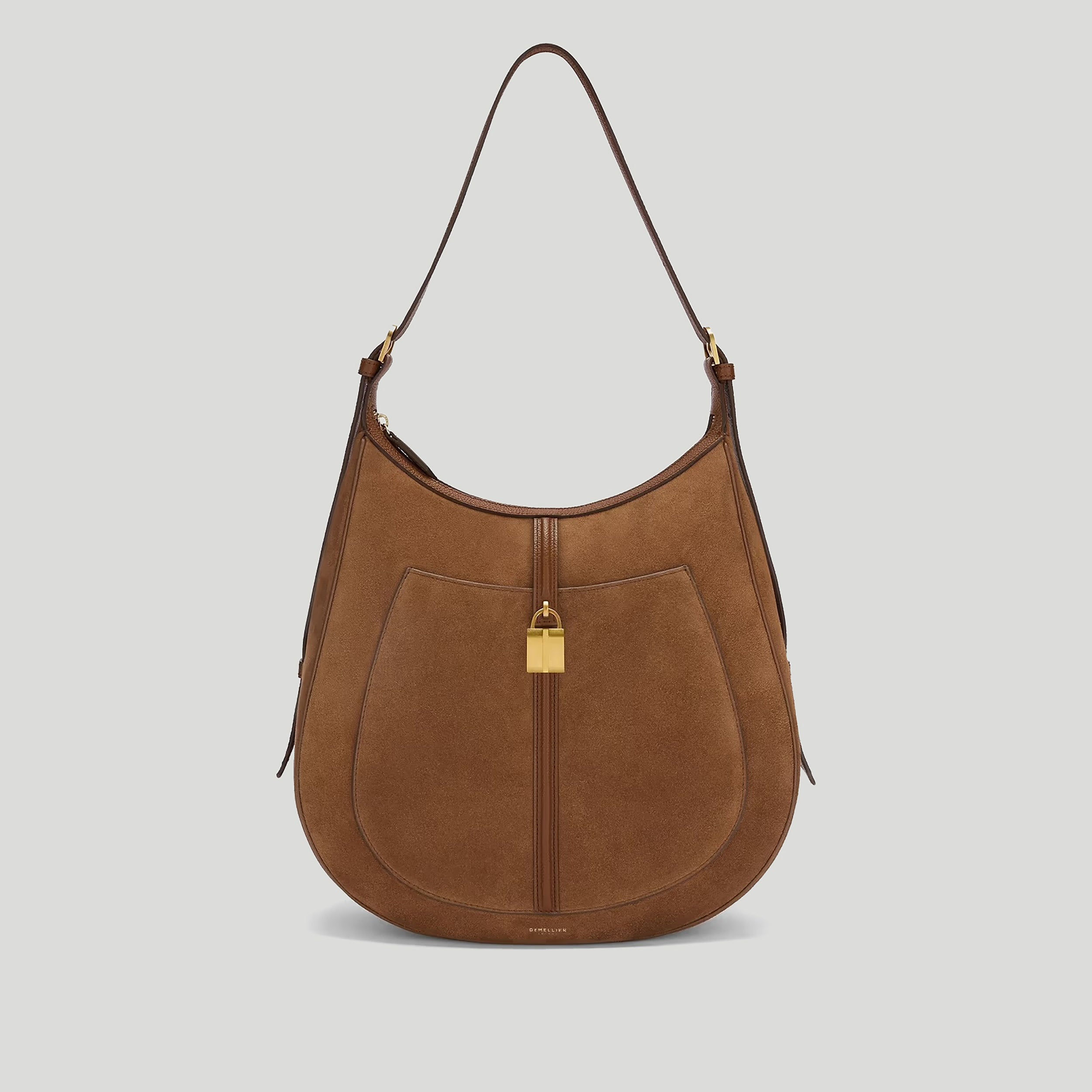 The Siena Hobo | Deep Tan Suede &amp;amp; Deep Tan Small Grain | Demellier
