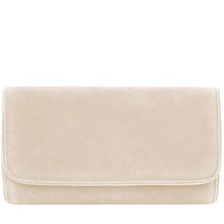 Emmy London Natasha Clutch Bag in Blush Suede