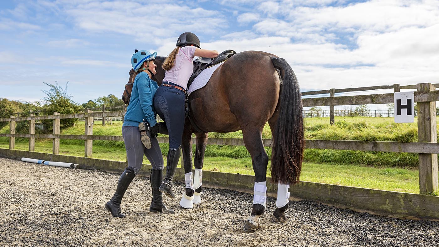 Practising the leg-up is an important part of training the riding horse