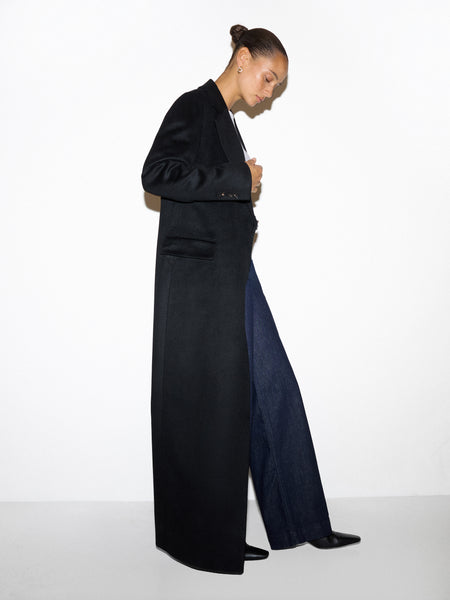Wool Super Maxi City Coat | Black
