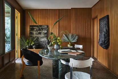 Dining room in Kelly Wearstler house