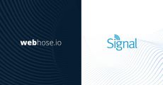 Webhose and Signal logos on mixed bancground