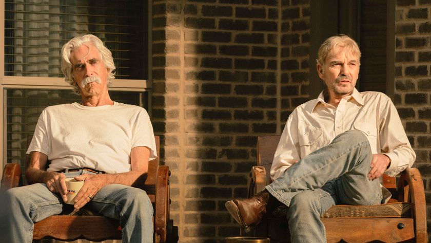 Sam Elliott as T.L. and Billy Bob Thornton as Tommy in "Landman" episode 10, season 2.