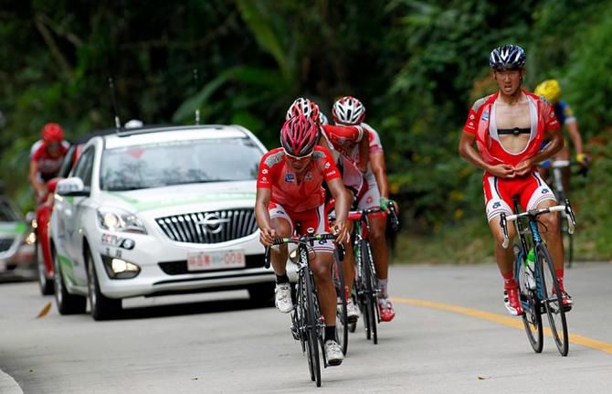 The breakaway during stage 7