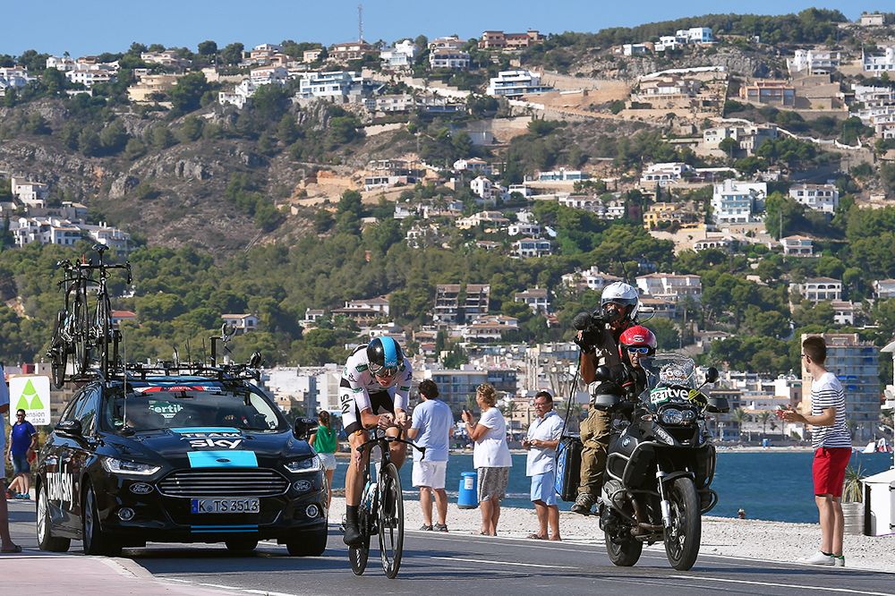Chris Froome on his way to winning stage 19 at the Vuelta