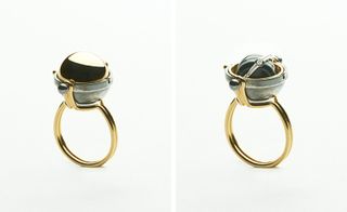 Golden stone rings jewellery