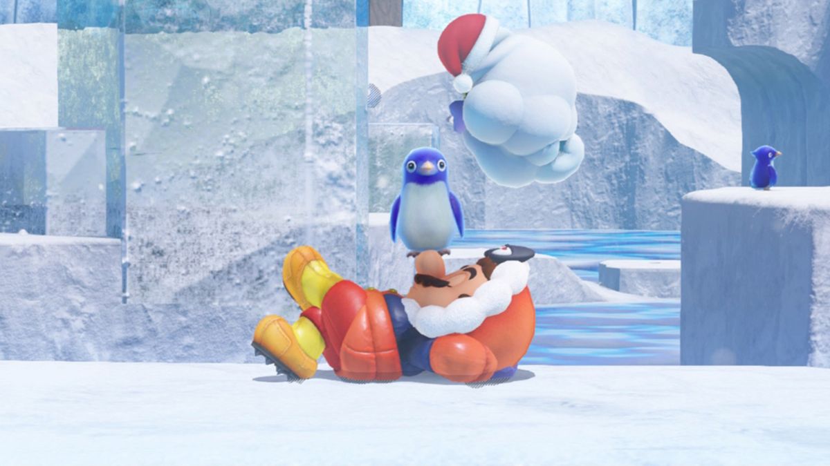 Penguins in Snow Kingdom - another nice nod to Super Mario 64.