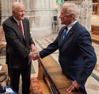 Former U.S. Sen. John Glenn and Buzz Aldrin