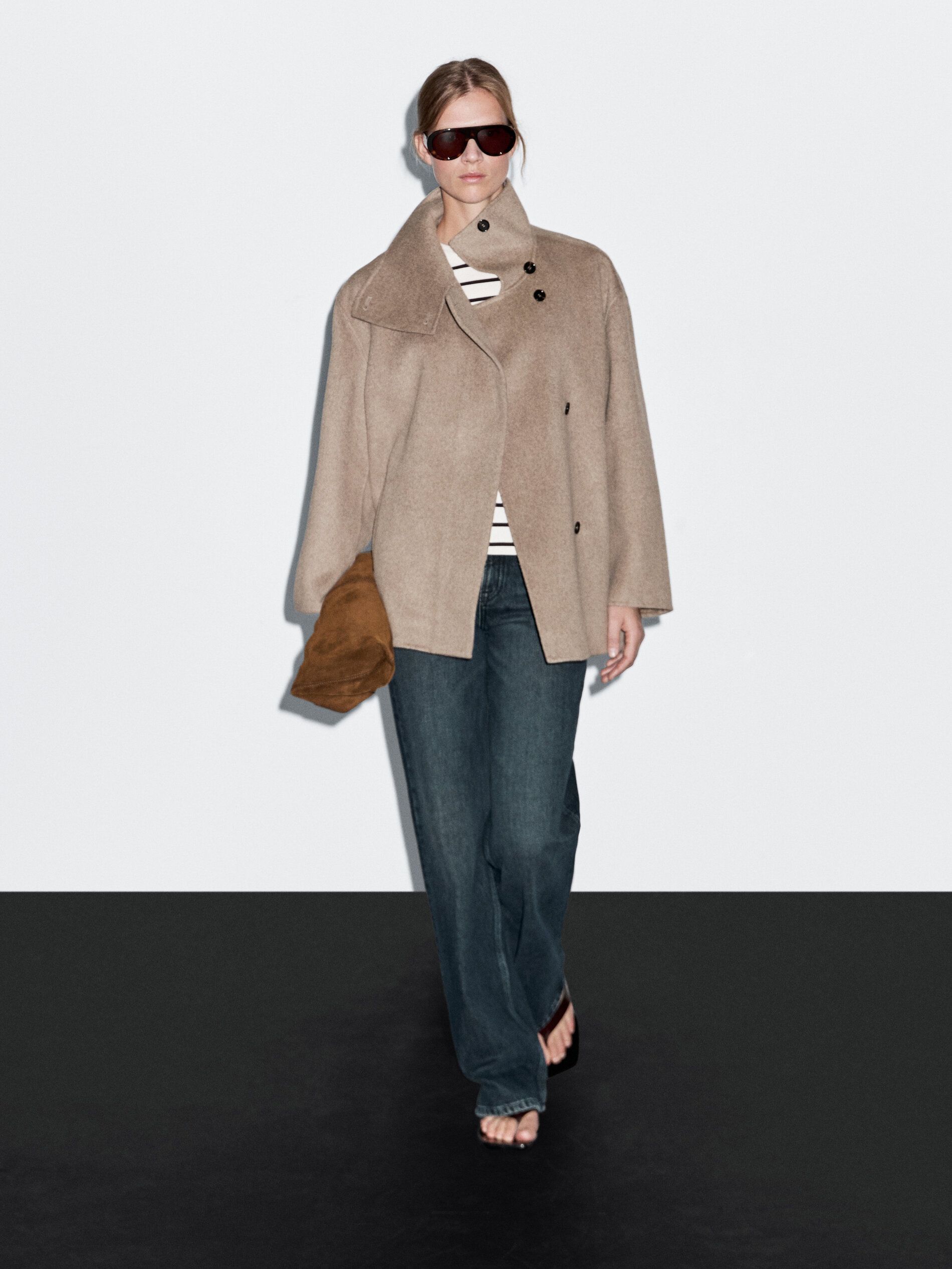 Wool Blend High Neck Coat
