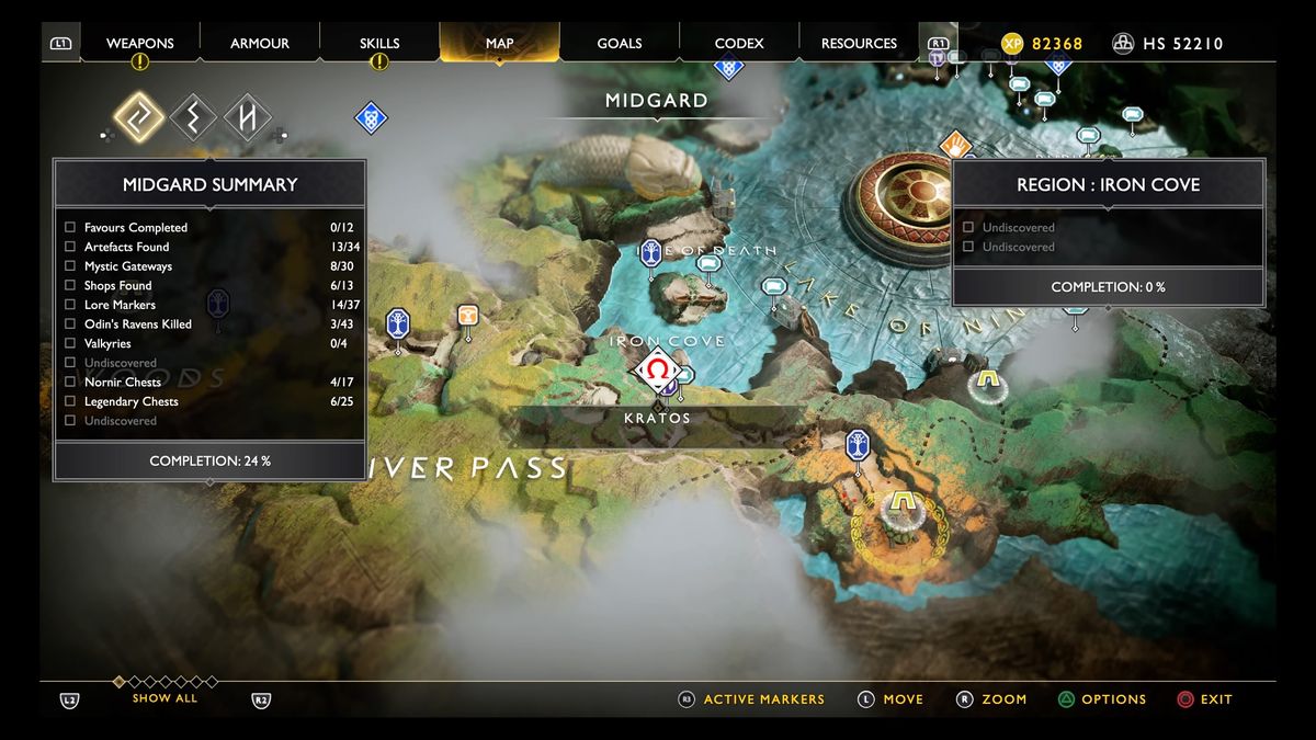 God of War treasure map locations