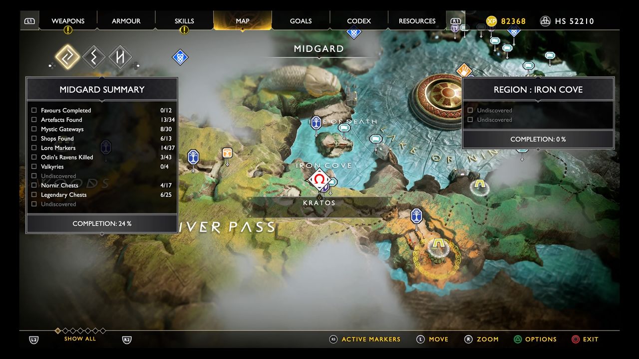 God of War treasure map locations