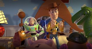 Buzz Lightyear and Woody in Toy Story