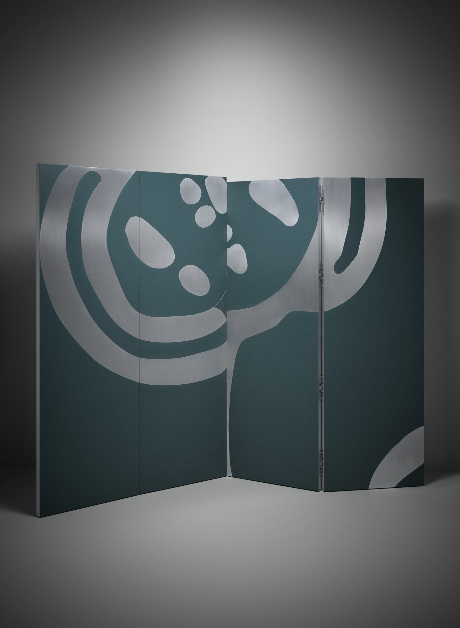 Giobagnara art edition objects by Gary Hume in solid aluminium and leather