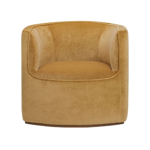 Yellow velvet accent chair