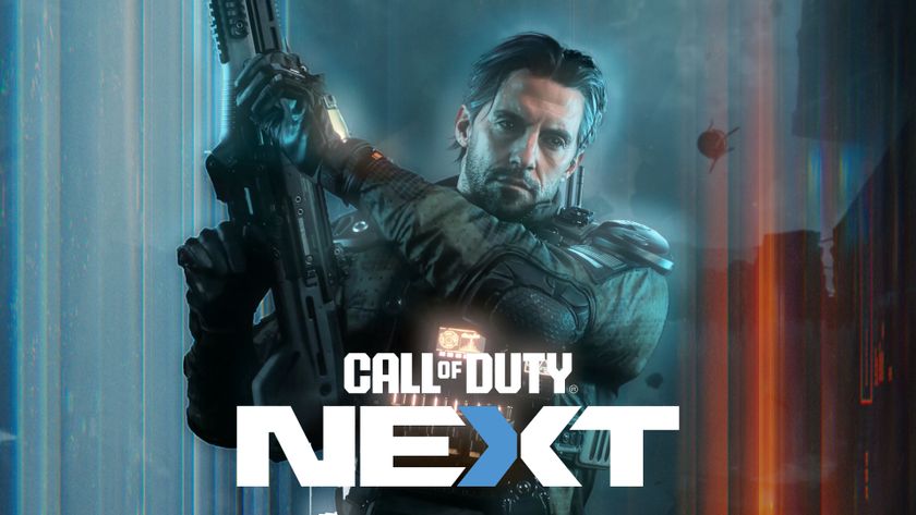 David Mason from Black Ops 7 with the text &quot;Call of Duty NEXT&quot; in blue and white.