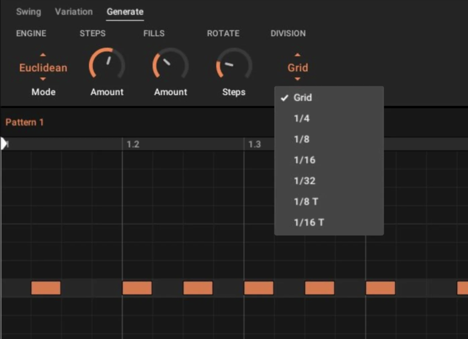 Euclidean sequencing in Native Instruments Maschine 3.7