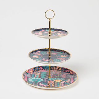 cake stand with lucy tiffney printed and three tier