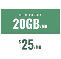 Mint Mobile: 20GB data | Unl. talk &amp; text | $25/month ($300/year)12-months:|6-months:| 3-months: