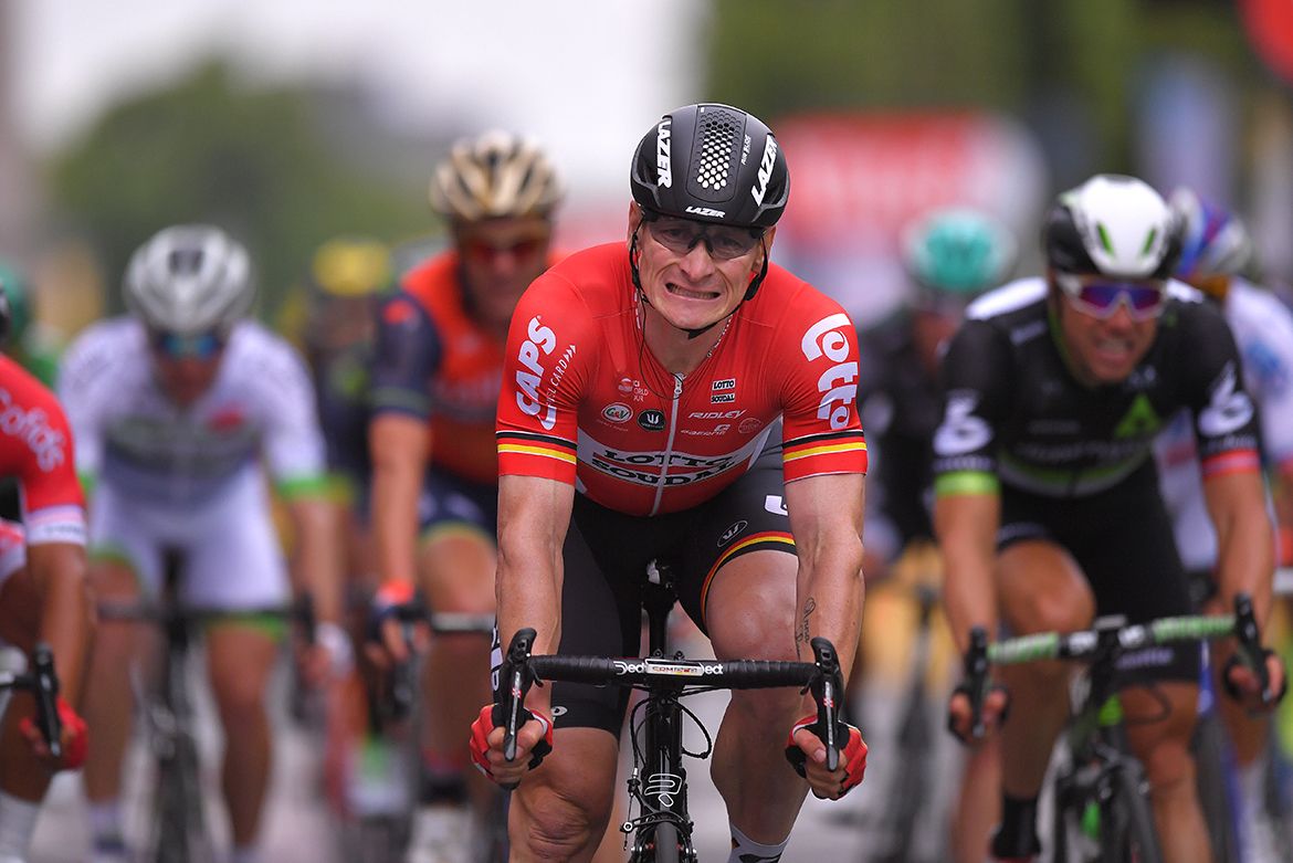 Andr&eacute; Greipel after a second-place finish on the Champs-&Eacute;lys&eacute;es