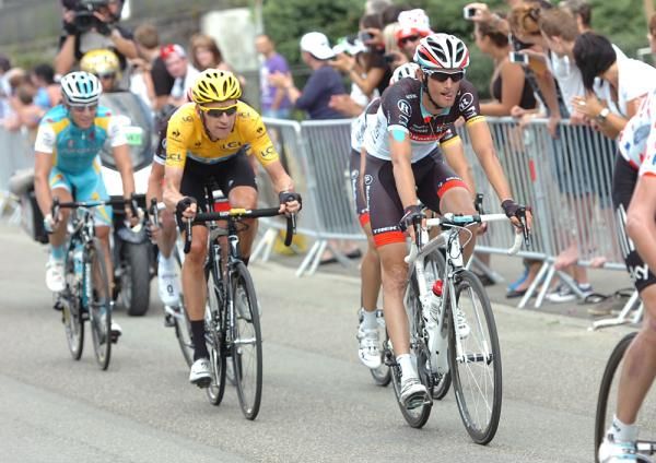Frank Schleck made the lead group on stage 8