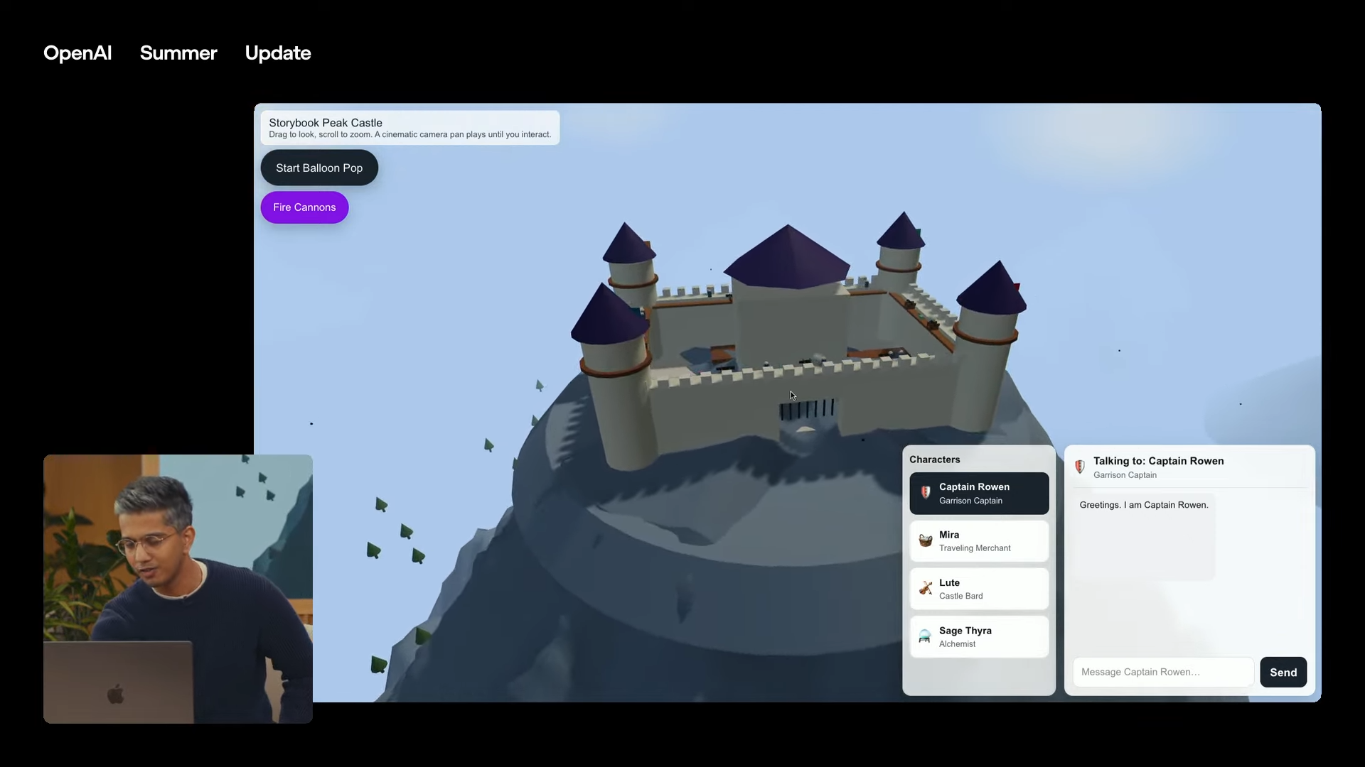 3D castle game made by GPT-5