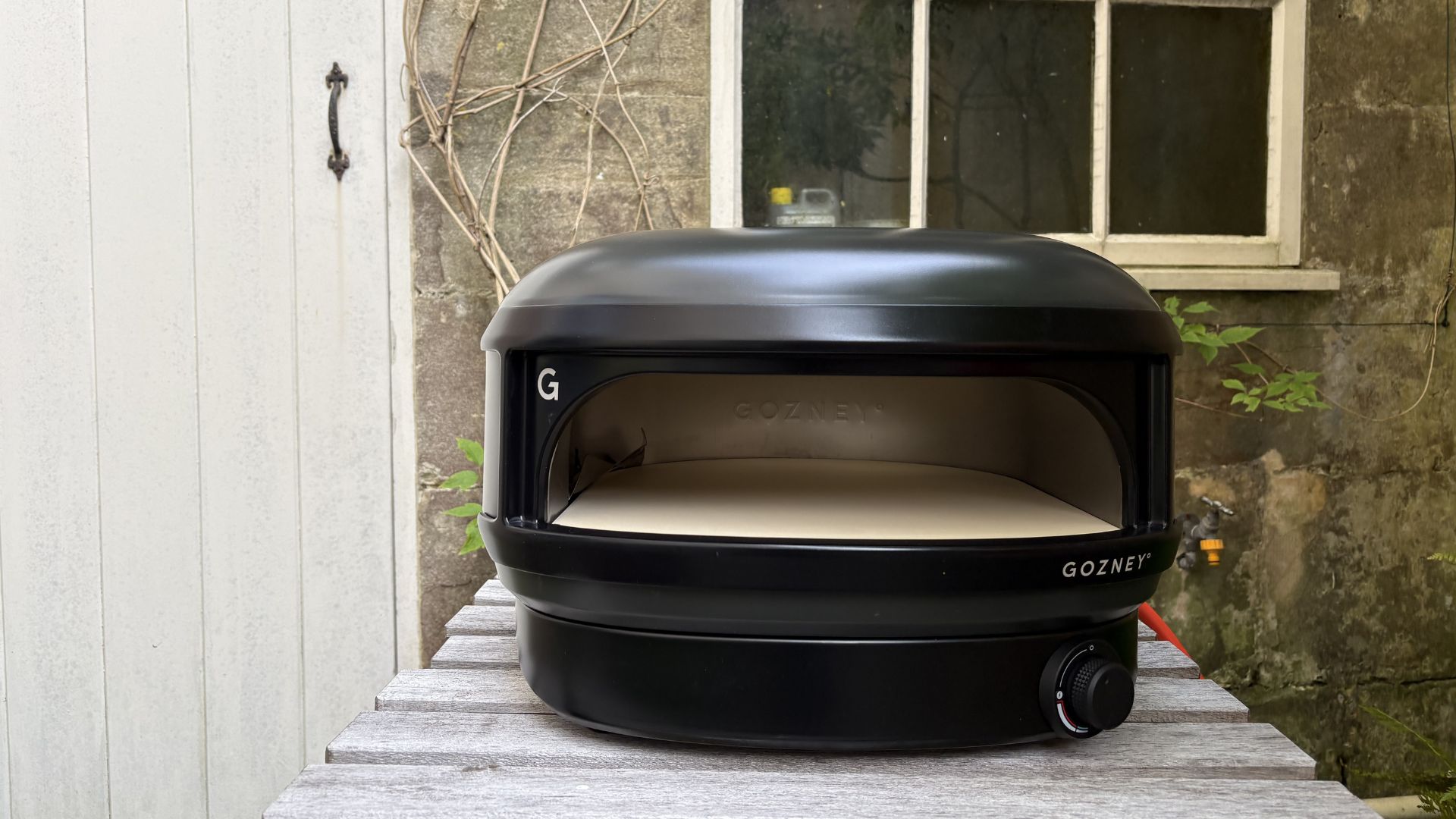 Gozney Arc Lite Pizza Oven being tested outside