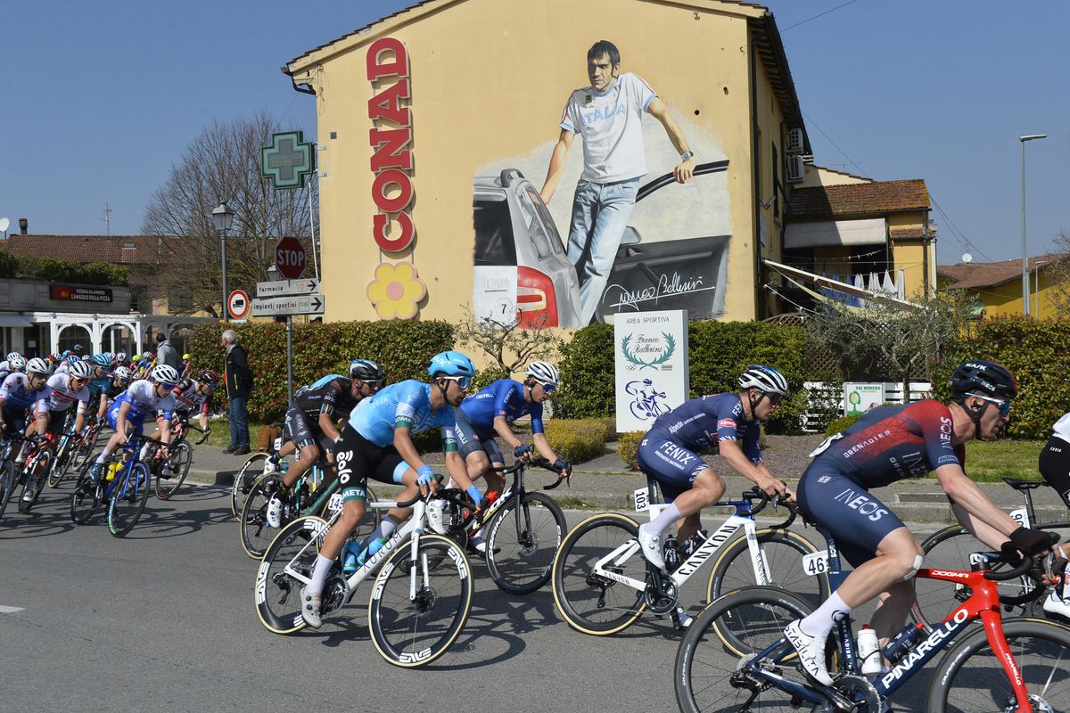 Settimana Internazionale Coppi e Bartali 2022 37th Edition 5th stage Casalguidi Cantagrillo 160 km 26032022 Murales Franco Ballerini Daniel Viegas POR EOLO Kometa photo Tommaso PelagalliSprintCyclingAgency2022