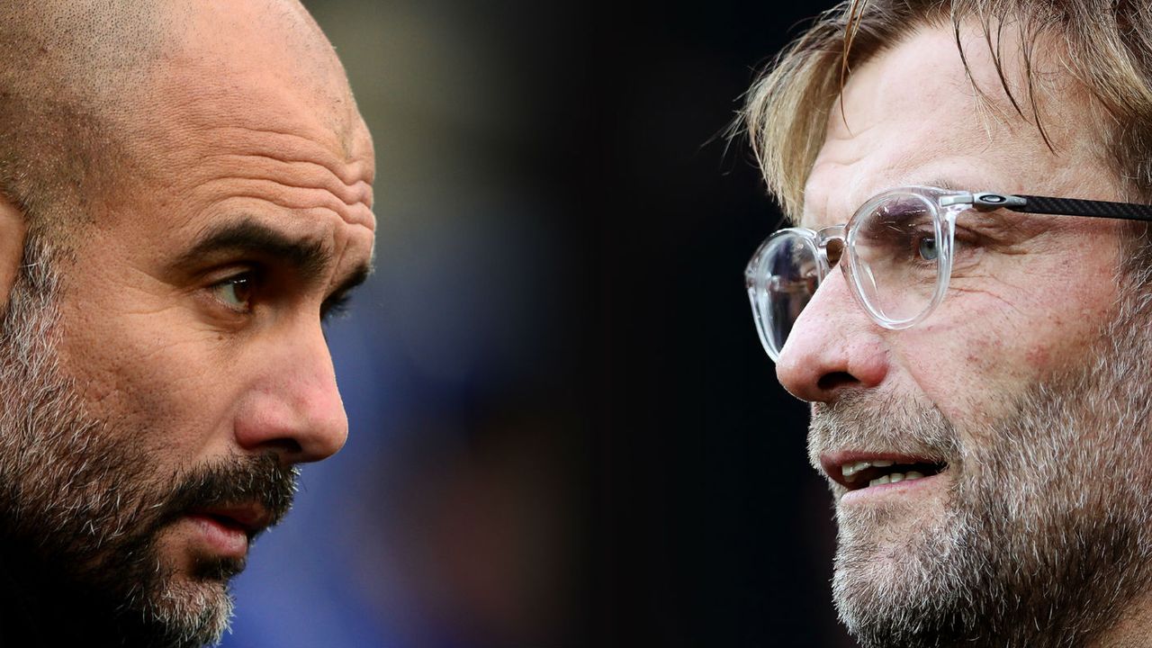 Manchester City manager Pep Guardiola and Liverpool boss Jurgen Klopp