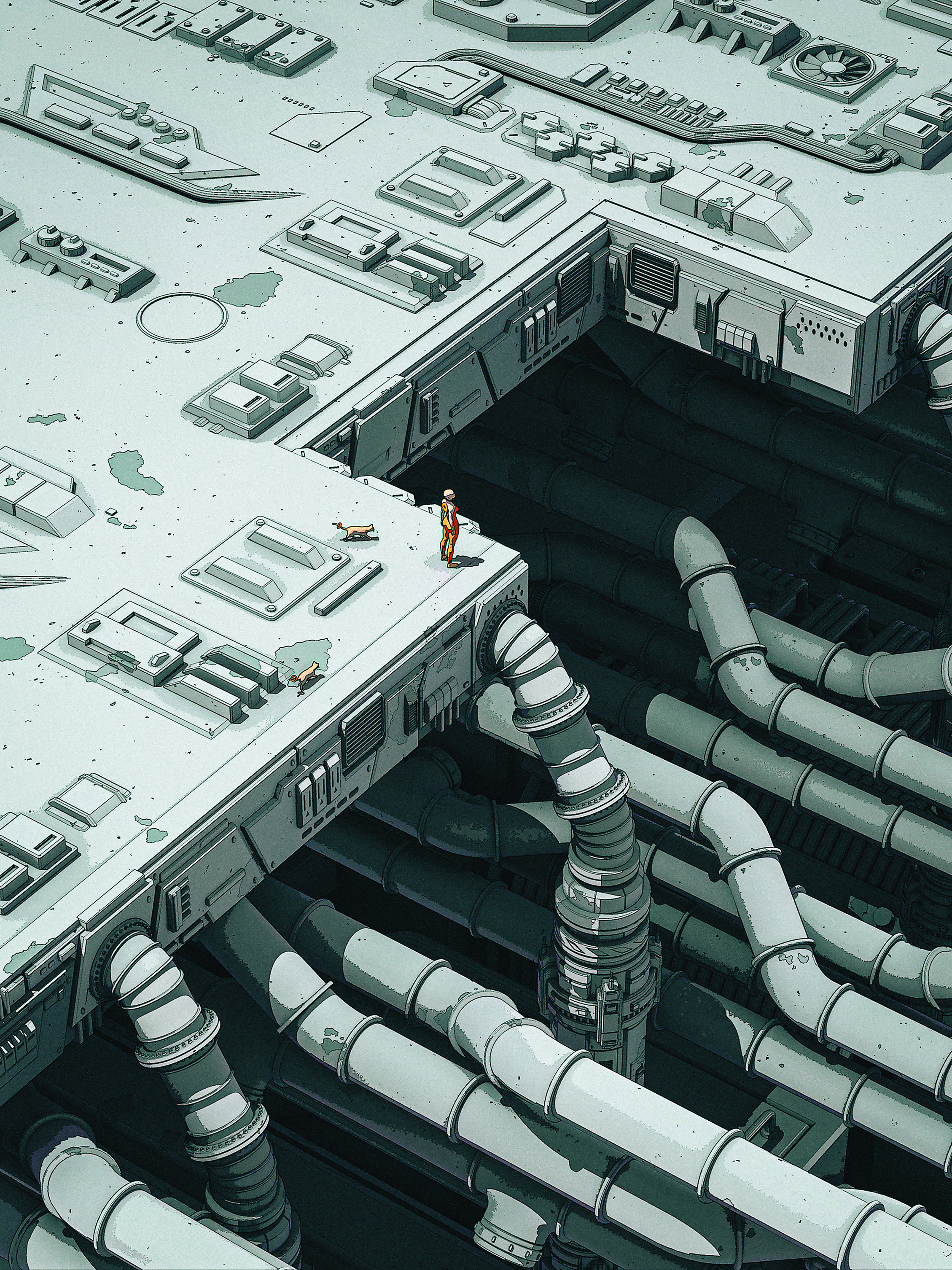 3D art showing a dystopian scene