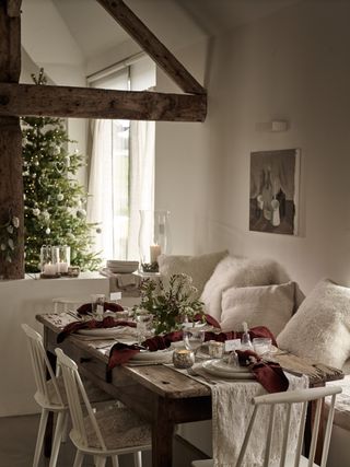 Christmas dining room scene by the White Company