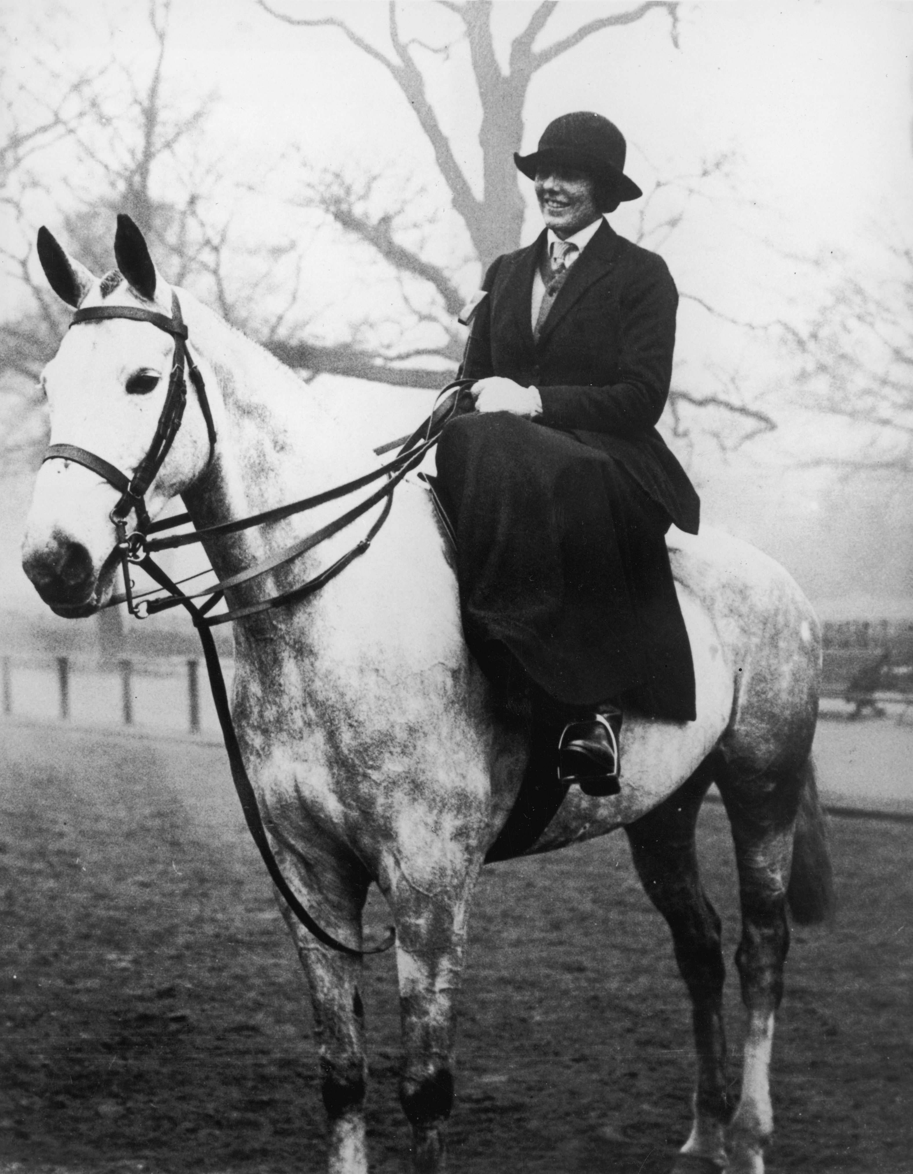 Lady Christabel Ampthill, wife of John Russell, 3rd Baron Ampthill, pictured on horseback