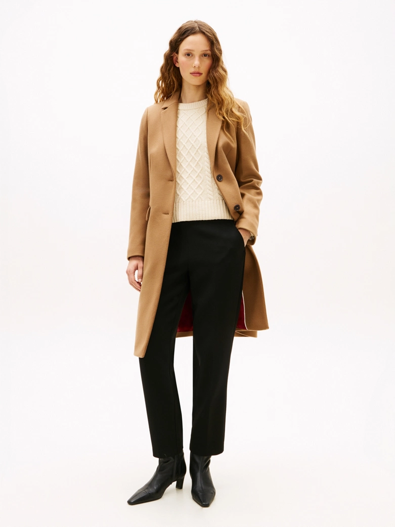 Single Breasted Coat With Cashmere