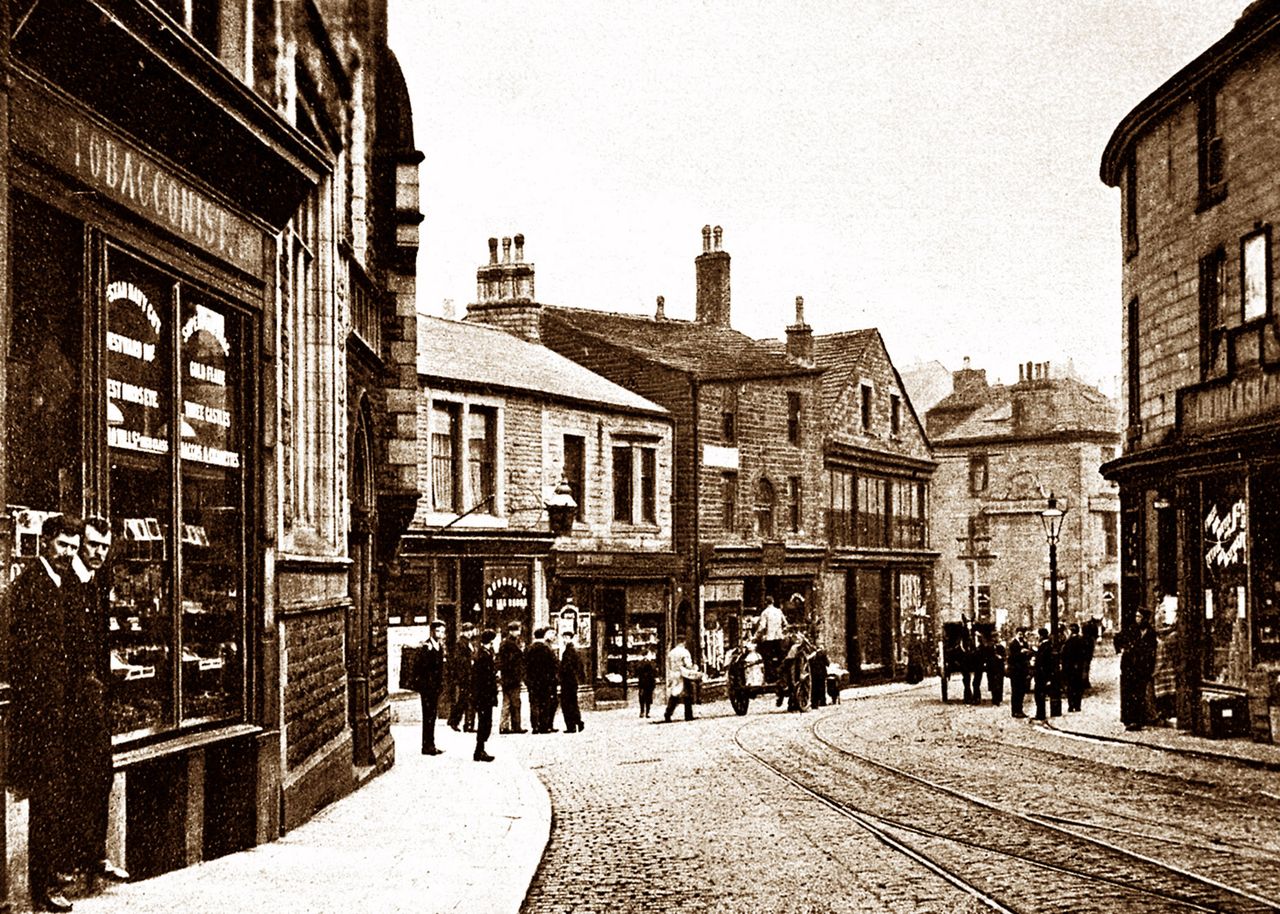 Market Street in Bacup, in the early 1900s.