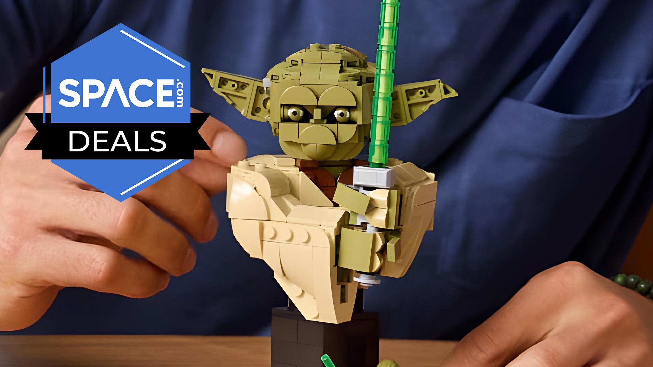  A Lego Star Wars bust of Yoda. 