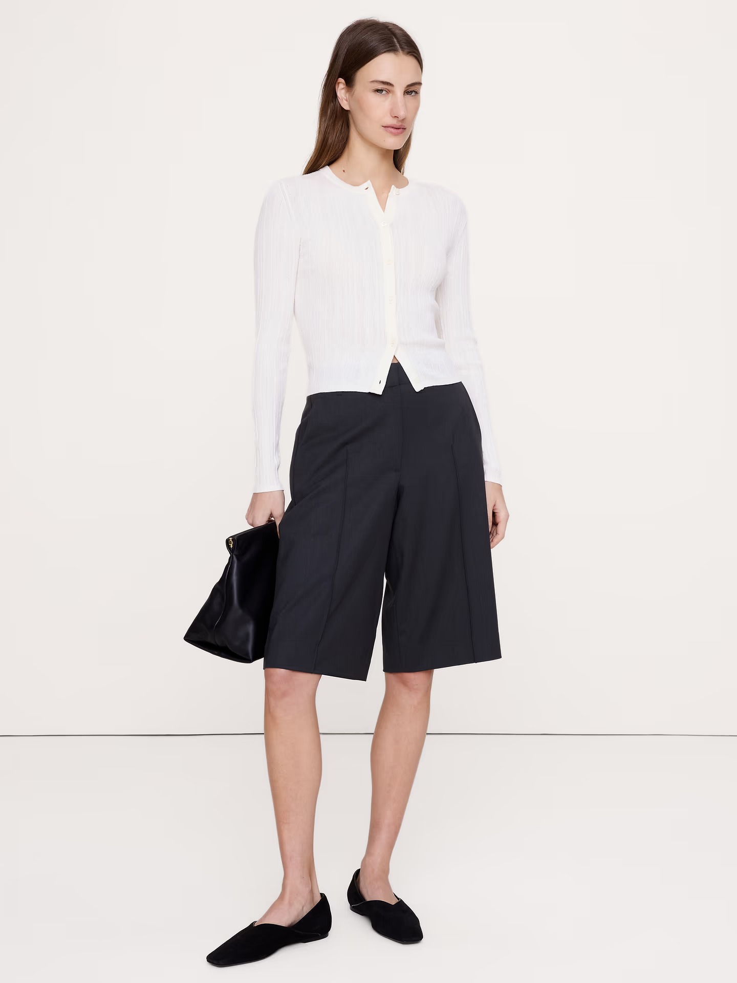 Banana Republic, High-Rise Italian Wool Bermuda Short