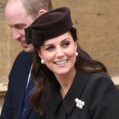 Kate Middleton wears a brown outfit to the Royal Family's Easter Sunday service in 2018