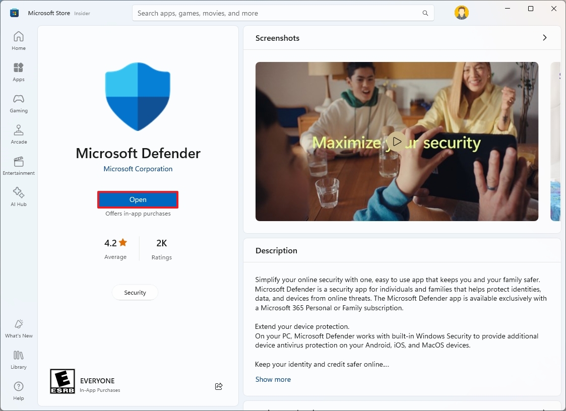 Microsoft Defender install