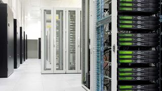 image of a data centre/server room with doors open