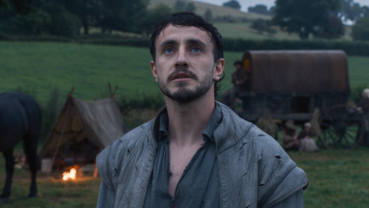 Paul Mescal looking up as William Shakespeare in Focus Features&#039; Hamnet directed by Chloe Zhao