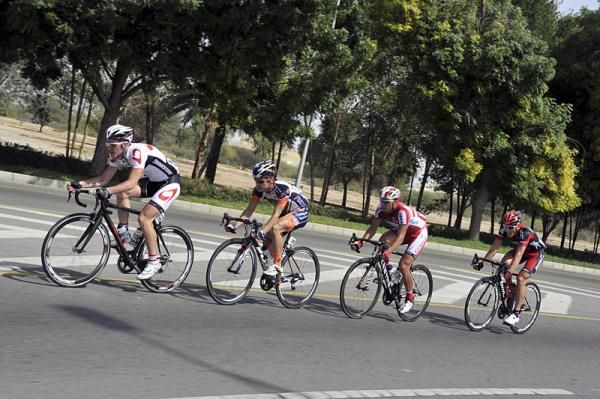 Alexandre Lemair (Bridgestone Anchor), Pangda Jiao (Champion System), Mikhail Ignatiev (Katusha) and Danilo Wyss (BMC) formed the early break.