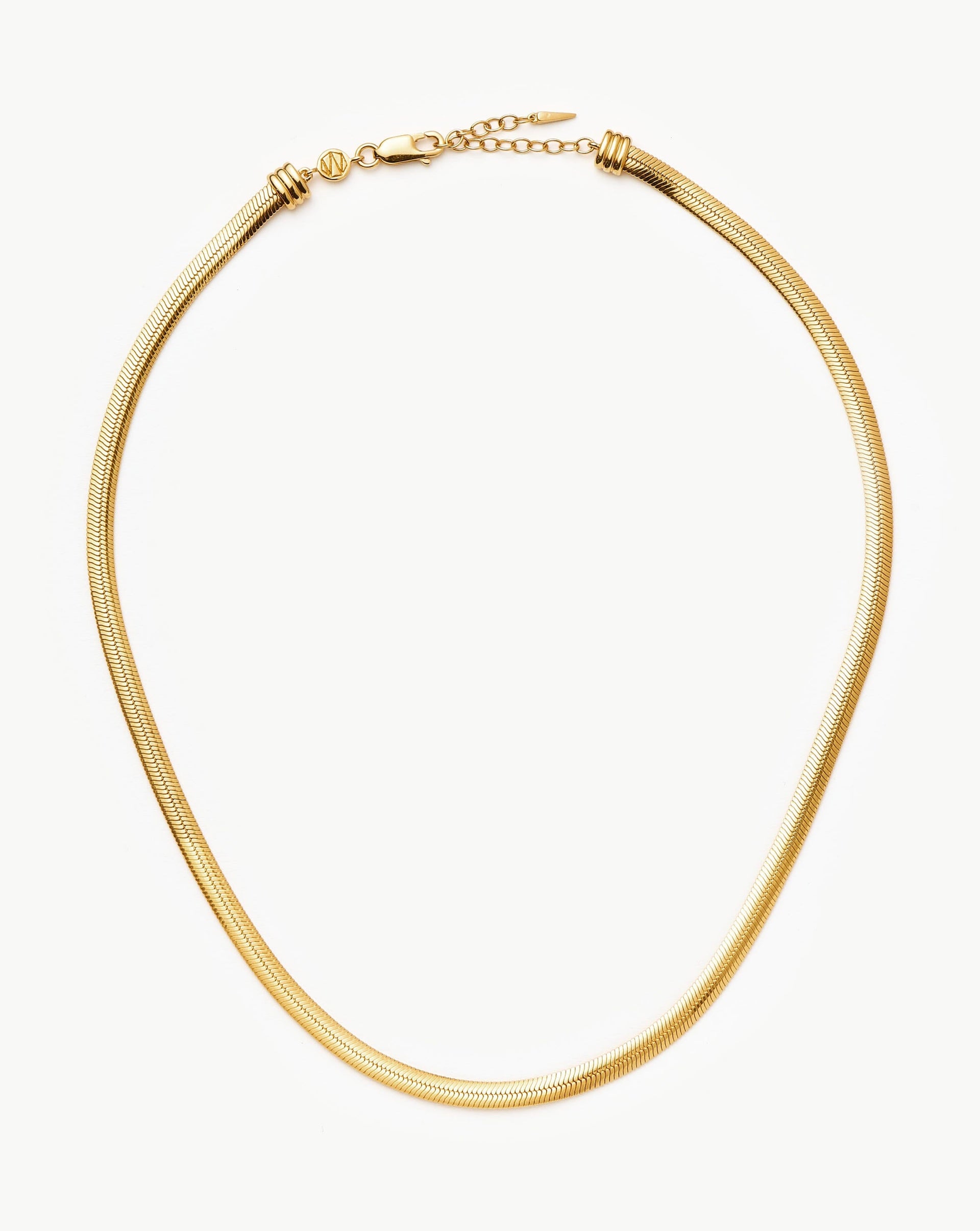 Flat Snake Chain Necklace - 18ct Gold Vermeil