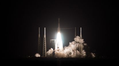 An Atlas V rocket launches Boeing's CST-100 Starliner on its first uncrewed test flight to the International Space Station. The rocket lifted off from Space Launch Complex 41 at Cape Canaveral Air Force Station in Florida on Dec. 20, 2019 at 6:36 a.m. EST (1136 GMT).