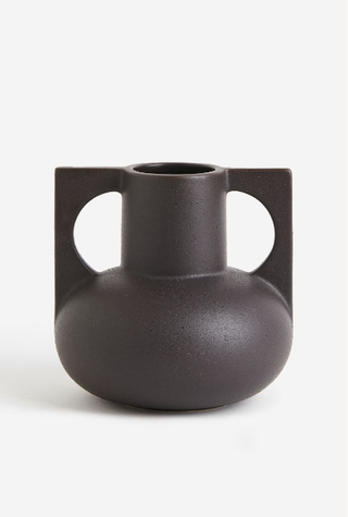 Sculptural black vase.