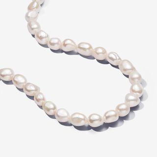 Baroque Treated Freshwater Cultured Pearls T-Bar Collier Necklace