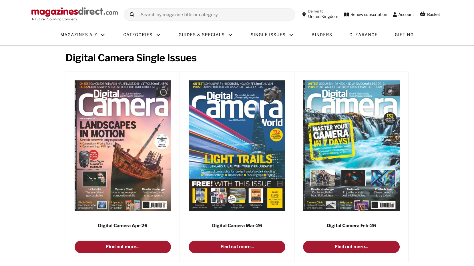 Landing page of www.magazinesdirect.com for Digital Camera magazine, where single back issues of the magazine can be purchased: https://www.magazinesdirect.com/az-single-issues/6936939/digital-camera-magazine-single-issue.thtml