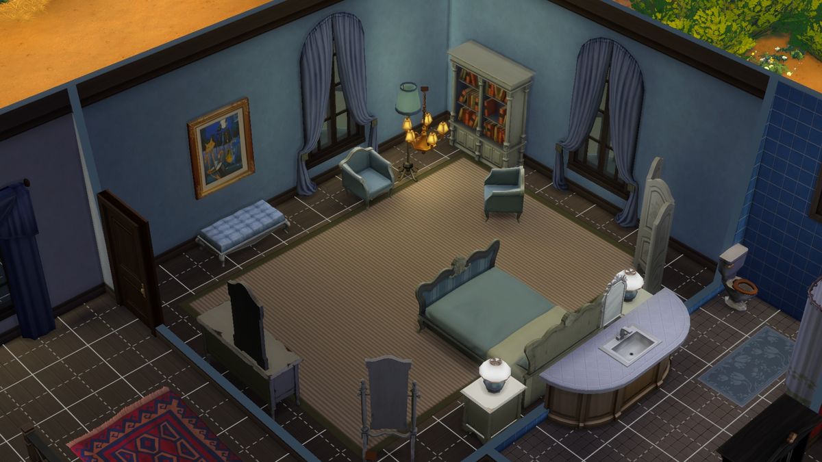 A view of a bedroom in The Sims 4