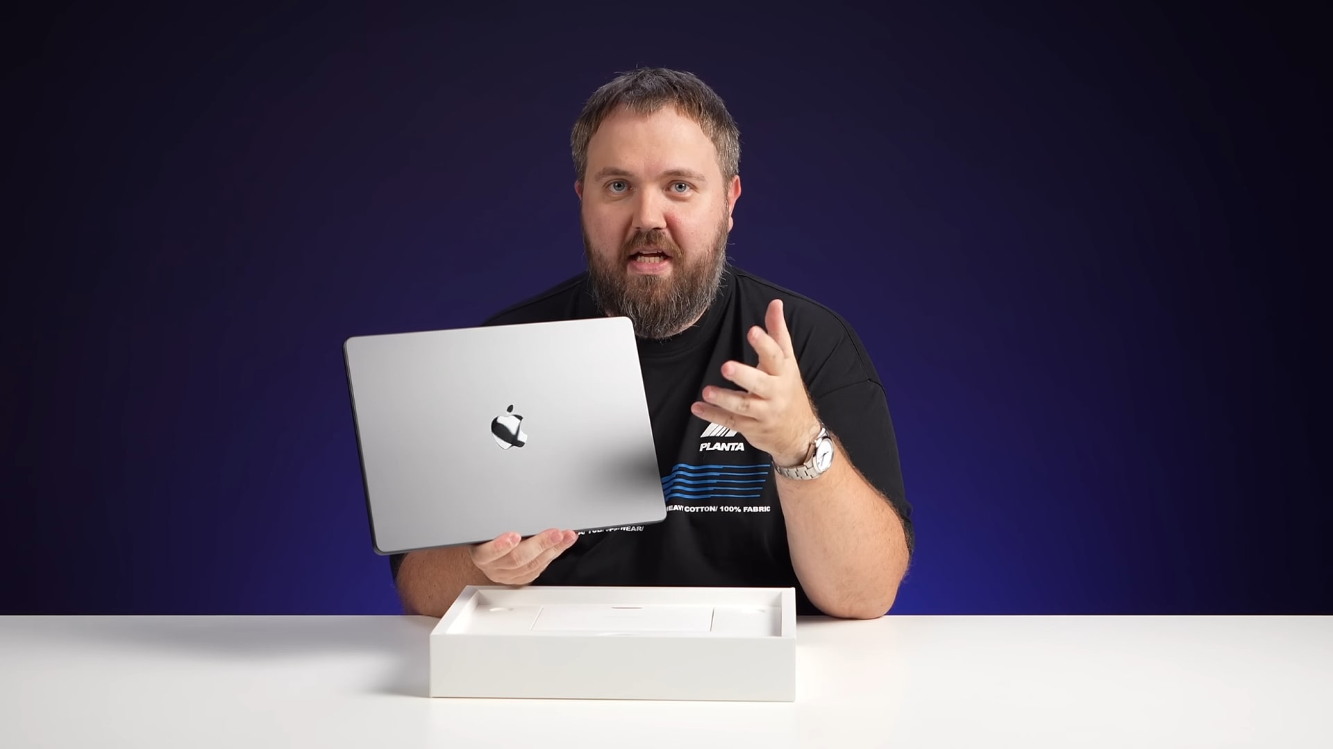 YouTuber Wylsacom with a leaked Apple MacBook Pro with M4 chip.