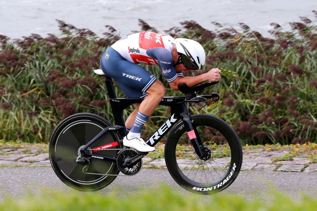 LELYSTAD NETHERLANDS AUGUST 31 Mads Pedersen of Denmark and Team Trek Segafredo competes during the 17th Benelux Tour 2021 Stage 2 a 111km Individual Time Trial stage from Lelystad to Lelystad ITT BeneluxTour on August 31 2021 in Lelystad Netherlands Photo by Bas CzerwinskiGetty Images